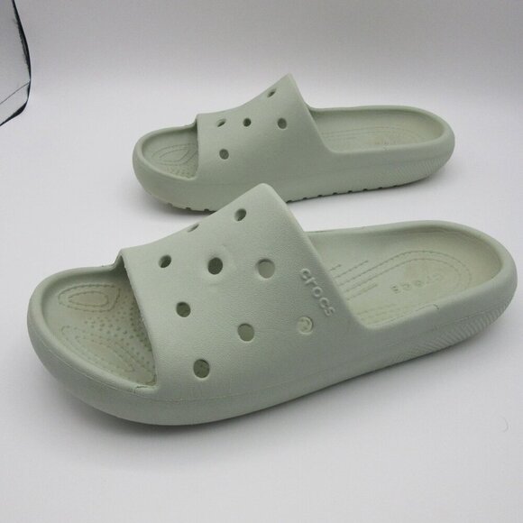 Crocs Classic Slide Platform Sandals Women's 6 Mint Green Rubber Open Toe - Picture 2 of 5